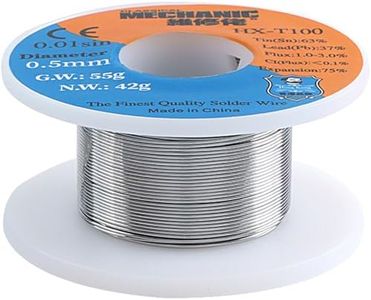 JESSINIE 63-37 Tin Lead Solder Wire 0.5mm for Electrical Soldering Tin 63% Lead 37% Sn63 Pb37 HX-100 Electrical Solder Wire 55g