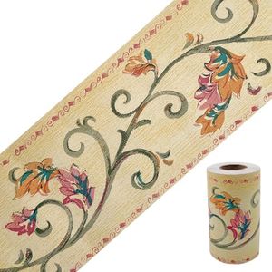 SimpleLife4U Leaf Vine Wallpaper Border Roll Self-adhesive Wall Borders Home Kitchen Bathroom Bedroom Decor