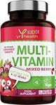 Kids Multivitamins and Minerals - Chewable Mixed Berry Flavour Multivitamin for Kids 4-12 Years, Vegan Society Registered Tablets not Gummies - 3 Months Supply - Made in The UK by YrHealth