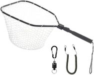 GOODCAT Fly Fishing Net, Bass Trout Landing Net, Folding Fishing Nets Fresh Water, Safe Fish Catching or Releasing (Square-Extend Length:24.6")