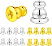 16 pcs Pagoda Locking Earring Backs for Studs, Hypoallergenic 18k Gold Bullet Earrings stoppers Replacements for Studs Droopy Ears, Secure Locking Backing for Sensitive Ears