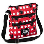 Disney Women's and Teenager Shoulder Bag, Mickey Mouse and Minnie Mouse Bag, Women's Small Shoulder Bag, red, One Size