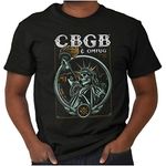 Brisco Brands Statue of CBGB Home Underground '73 Graphic T Shirt Men or Women, Black, Large