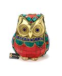 Two Moustaches Gemstone Work Vintage Brass Owl Decor Showpiece, Owl Showpieces for Home Decor, Owl Statue for Good Luck, Owl Figurines for Home Decor, Standard, Pack of 1