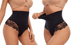 SURE YOU LIKE Tummy Control Thong Shapewear for Women Lace Underwear Seamless Body Shaper Panties