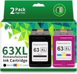 TEINO 63XL 63 Ink Cartridges Combo Pack for HP Printers Remanufactured Replacement for HP Ink 63 63XL OfficeJet 3830 4650 5255 5258 4655 4652 3833 Envy 4520 4512 DeskJet 1112 3630 (Black Tri-Color)