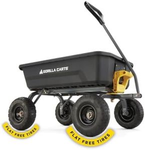 Gorilla Carts 4GCG-NF 4 Cu. Ft. Poly Garden Dump Cart with No-Flat Tires, Black (Amazon Exclusive)