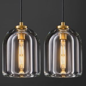 Feasey Crystal Pendant Light Kitchen Island,Brass Hanging Pendants Lights