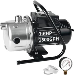 Lanchez 1.6 HP Shallow Well Pump Garden Pump,Portable Water Transfer Draining Irrigation Pump for Water Removal, Lawn Fountain Pump,Irrigation Pump 1162 GPH 147 Feet Height