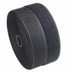 Sunkizzrs® 5m Hook + 5m Loop (Width-25mm) Tape Roll Strips with Adhesive Back Mounting Tape for Picture and Tools Hanging Pedal Board Fastening Black Stick-On Tape