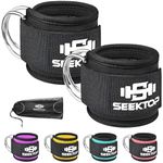 Seektop Ankle Strap for Cable Machine, Comfortable Padded Ankle Cuffs for Kickbacks, Glutes Workout & Lower Body Exercises, Adjustable & Breathable Leg Ankle Straps for Women & Men (Pair)