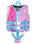 Gogokids Toddler Swim Vest, Kids Float Jacket with Dual Adjustable Strap, Child Swimming Pool Vest for 2-8 Years Swimming Learning