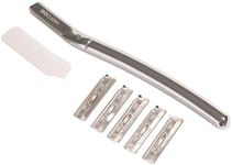 ISOCLEAN Facial Dermablade Razor with 6 Stainless Blades -Professional Hair Removal & Skin Exfoliation Tool | Dermaplaning Tool for Face, Eyebrow Shaping (Silver)