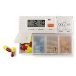 Tabtime 4 Daily Pill Box with Timer and 4 Alarms per Day & Extra Large Pill compartments