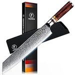 [9.5-Inch]Kiritsuke Chef Knife,FANTECK Kitchen Knife Damascus Pro Sharp VG10 High Carbon Stainless Steel 67-Layer Meat Sushi Fruit Cutting Chef Knife[Gift Box]Ergonomic Pakkawood Handle-Acrylic Rim