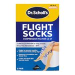 Dr. Scholl's Flight Socks - Clinically Proven Compression Socks for Flight Travel - Help Prevent Swollen Ankles and Deep Vein Thrombosis (DVT) - Sheer - Size 4-6, 1 Pair
