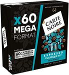 Carte Noire, Espresso Classique, Nespresso Compatible Aluminium Capsules, 1 Pack of 60 Coffee Pods, 100% Arabica, Citrus Fruit and Chocolate Notes, Intensity 7/10, Round-Bodied and Well-Balanced