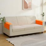 HOKIPO Plush Sofa Arm Cover 2 Pcs, Orange (AR-5151-L-OR*2)