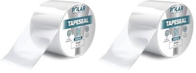 Polar TapeSeal - 4" x 5 ft (10cm x 1.5m), Clear - Rubberised Waterproof Repair Tape for Roofs & Gutters - Leak Sealer for PVC & Plumbing Pipes - Easy to Use DIY Tool for Indoor & Outdoor (Pack of 2)