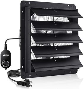 VEVOR 24'' Exhaust Fan, Wall Mounted Attic Fan with Variable Speed controller, 4800 CFM, Automatic Shutter, Ventilation and Cooling, Black