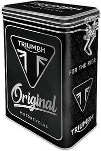 Nostalgic-Art Retro Coffee Canister 1.3 Litre Triumph - Original Motorcycles - Gift Idea for Bikers, Tin Tin with Aroma Lid, Vintage Design