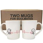 BOLDLOFT Love You with Every Beat of My Heart Couple Coffee Mugs-Boyfriend Gifts for Anniversary Valentines Day Christmas Long Distance- His and Hers Gifts for Couples