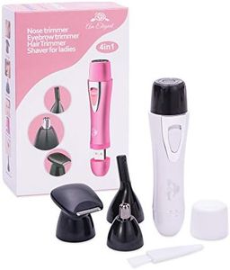 Rechargeable Facial Hair Removal for Women - Painless Nose Ear Eyebrows Trimmer Remover (White 4 in 1)