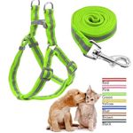 Hizu Pets Reflective Harness Leash Set for Dogs Puppy Harness Pet Vest and Dogs Leads (Small (10mm), Blue) (Small (10mm), Blue)