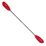 AQUA BOUND Sting Ray Hybrid Kayak Paddle - Carbon Shaft/Composite Blade, 2 Piece (Posi-Lok), Sunset Red, 230 cm