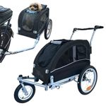 Booyah Medium Dog Stroller & Pet Bike Trailer with Suspension - Black (Black)