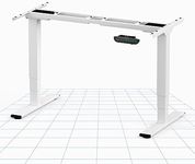 FLEXISPOT Dual Motors，Sit Height Adjustable Electric Standing Desk with Memory Smart Pannel Large Lifting Range EC5 Series, Metal, 3-stage Frame|white, E5W-UK