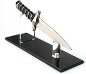 WANLIAN Knife Display Stand Knife Holder Fixed Blade Knife Collection Display Stand Holder Display Single Knife for Home Decor (Black)