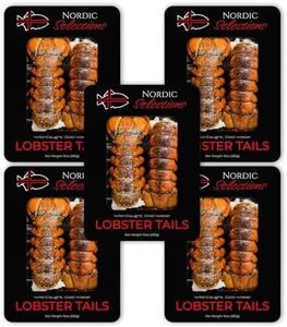 Nordic Catch Wild, Cold Water Atlantic Maine Lobster Tails - Fresh, Individually Frozen Lobster Sustainably Caught in Maine’s North Atlantic Cold Water, Culinary Favorite for Firmness, Texture & Taste