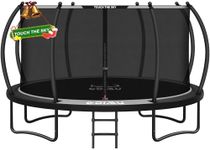 GOIMU Trampoline 12FT 14FT Recreational Trampoline with Enclosure for Kids Adults, Outdoor Trampoline with Ladder and AntiRust Coating for Kids