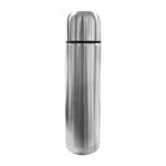 Bargain Factory Water Flask, Double Walled Vacuum Insulated Thermos 500ml, Leakproof 24 Hours Hot and Cold Water Bottle Durable Stainless-Steel Interior and Exterior, Silver