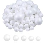 DIYASY 60 Small White Foam Balls Polystyrene Craft Balls Art Decoration Balls for Household School Projects, 5 Sizes