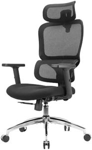 SIHOO M56C Ergonomic Office Chair, Big and Tall Desk Chair with Lumbar Support, Adjustable Headrest, Tilt Function, Swivel Computer Chair, Black