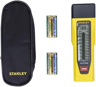 STANLEY Moisture Meter with Two Detection Pins and LCD Screen Includes 4 x AAA Batteries 0-77-030