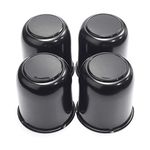 4pcs Push Through Wheel Center Caps, for 3.19inch Center Bore Bright Black Carbon Steel Truck Trailer Hub Caps