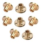 INVENTO 8Pcs M8 nut 1.25mm Pitch 8mm T Nut Brass round Flange Single Nut for 3D Printer CNC Robotics