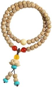 Natural Star Moon Bodhi Bracelet for Women Men Double-loop Winding Star Moon Bead Bracelet Meditatioon Healing Anxiety Relief Energy Buddha Bead Bracelets Birthday Gift (Bodhi 26)