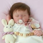 SCOM Lifelike Reborn Baby Dolls Quinbee - 20-Inch Realistic Reborn Doll Girl Soft Body Eyes Closed Newborn Real Life Baby Doll that Look Real for Kids Age 3+