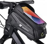 WOLFILIST Bike Bag - Waterproof Bike Frame Bag with Sun-Visor Rain Cover, Bike Phone Holder with TPU Sensitive Touch Screen, Handlebar Bag Bicycle Accessories, Large Capacity Suitable Phone Under 7"