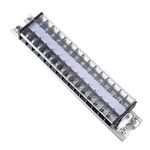 sourcing map Barrier Terminal Strip Block 660V 15A Dual Rows 15P DIN Rail Base Screw Connector