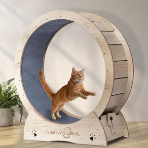 JubiNatural Cat Exercise Wheel, 40" Cat Running Wheel for Indoor Cats with Quiet Carpeted Runway, Cats Treadmill Wheels with Locking Mechanism, Cat's Weight Loss and Health