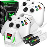 Controller Charger Station with 2x5520mWh Rechargeable Battery Packs for Xbox One/Series X|S Controller,Dual Charging Dock for Xbox One Controller Battery Pack with 4 Battery Covers for Xbox