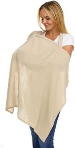 Muslin Nursing Cover Up for Breastfeeding - Breast Feeding Covers for Women | Breathable 100% Muslin Cotton Breastfeeding Cover with Arch-line and Adjustable Straps| Breastfeeding Essentials (Beige)