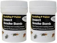 Pest O One® Smoke Bomb Professional Strength Fogger Fumigator for Fleas, Bed Bugs, Moths, Cluster Flies, Spiders, Poultry Red Mite & All Insects – 11g Midi Fumer (Pack of 2)