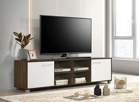 DeckUp Plank Uniti Engineered Wood Entertainment Unit and TV Stand (Walnut and White, Matte Finish)