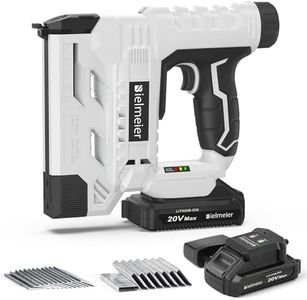 BIELMEIER 20V Nail Gun Battery Powered, 18 Gauge 2 in 1 Upgraded Cordless Brad Nailer Stapler for Upholstery and Carpentry, Electric Staple Gun Include 2.0Ah Battery, 1550 Pcs Staples and Nails